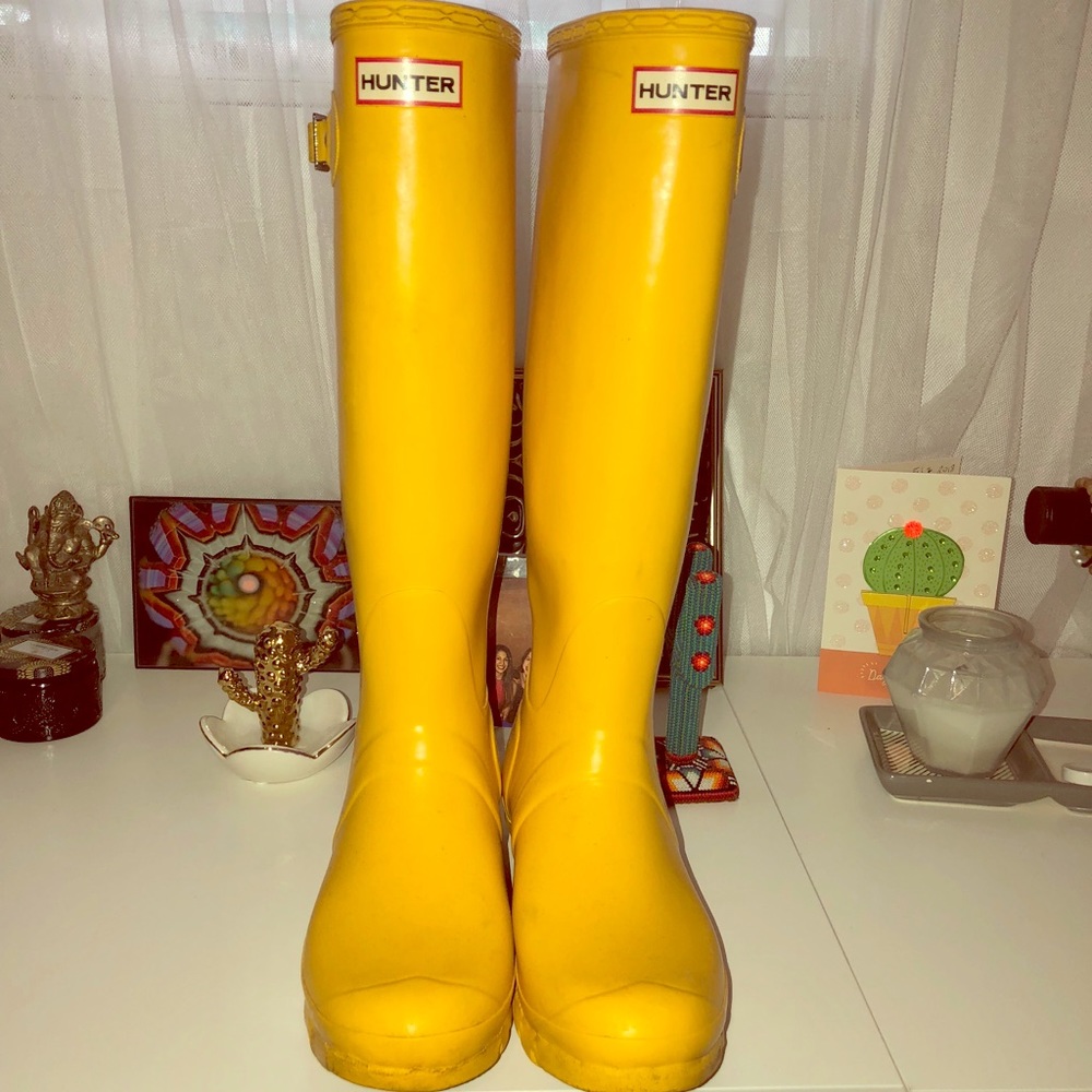 Tall Yellow Hunter Rain Boots